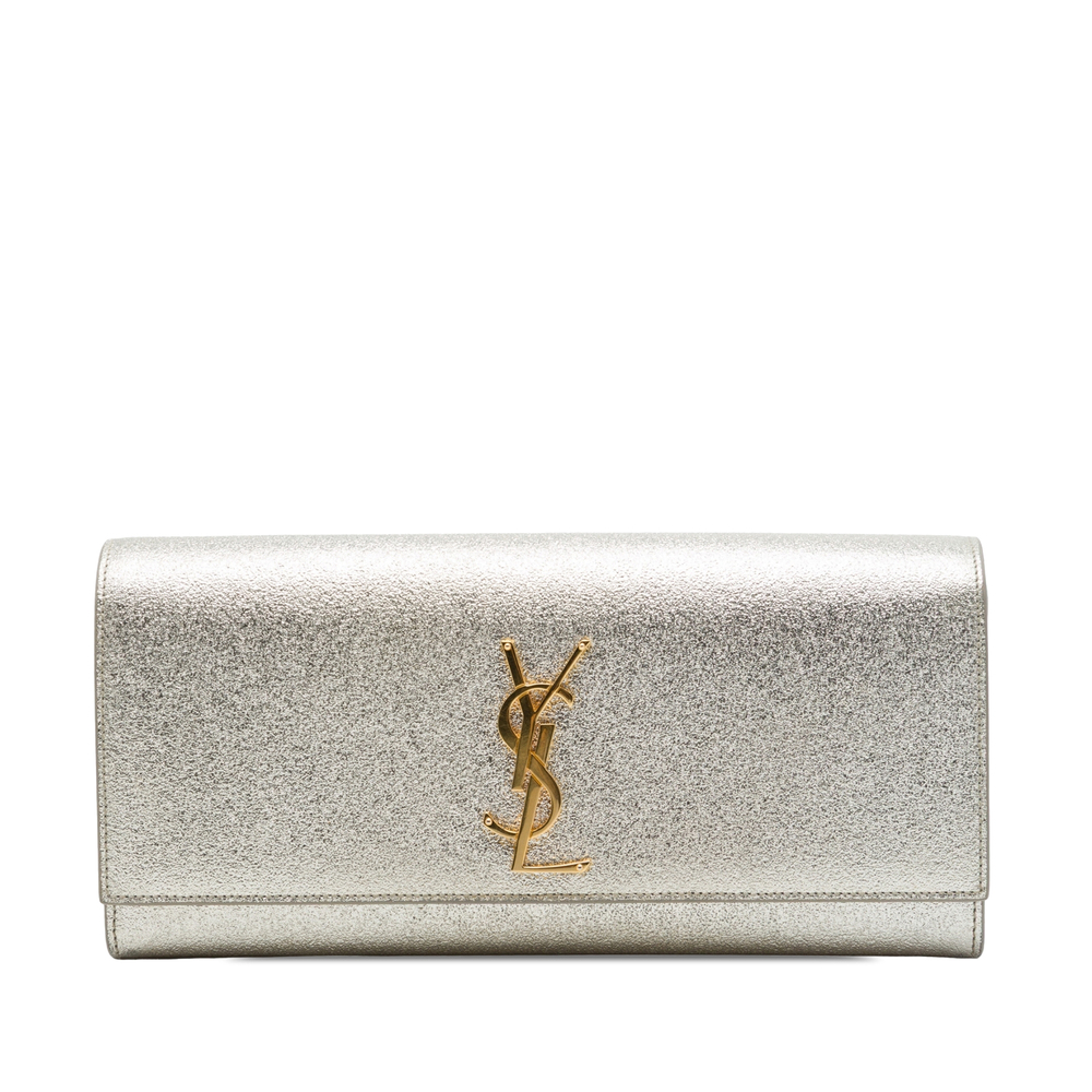 Pre-Loved Saint Laurent Metallic Calfskin Cassandre Clutch